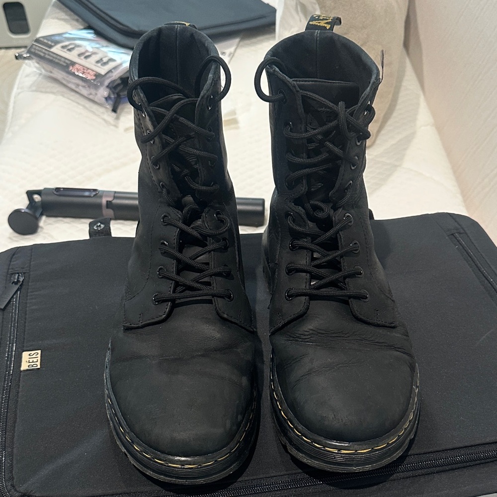 Dr. Martens Black Leather Lace-Up Boots